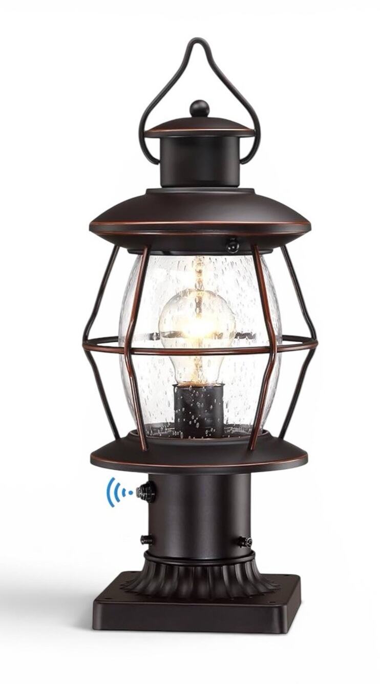 Dusk to Dawn Outdoor Post Lights Pier Mount Base Waterproof Lamp Post 16.8”